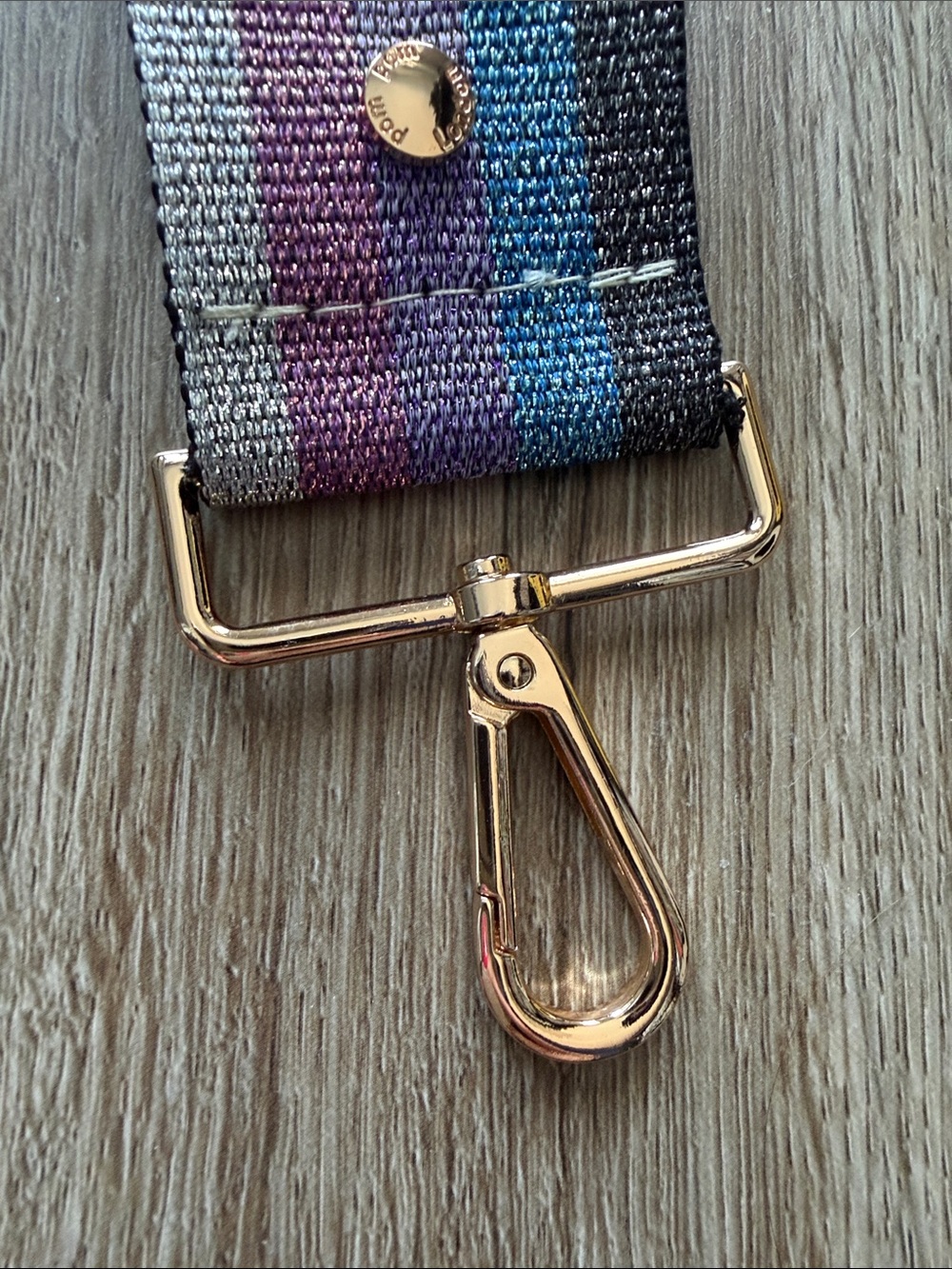 Striped Glitter Adjustable Bag Strap in Blue, Purple, Gray - Picture 3 of 3